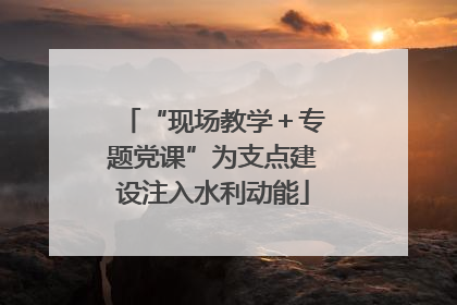 “现场教学＋专题党课”为支点建设注入水利动能